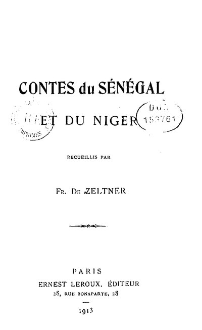 Contes du Sénégal et du Niger