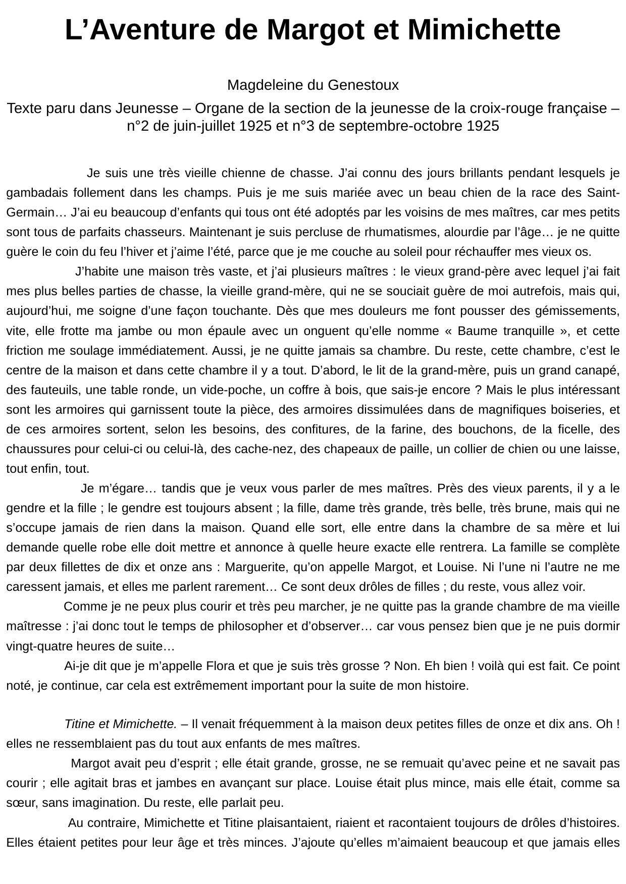 L'Aventure de Margot et Mimichette