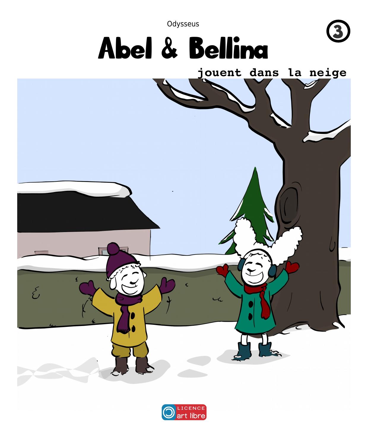 Abel et Bellina jouent dans la neige